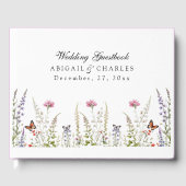 Elegante Lavendel & Wildblume Bloom Gästebuch (Vorderseite)