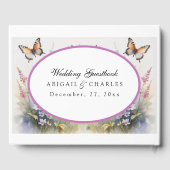 Elegante Lavendel & Wildblume Bloom Gästebuch (Rückseite)