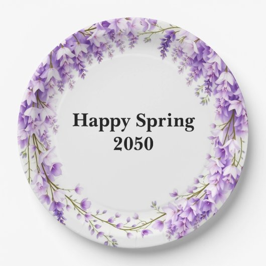 Elegante Lavendel Wisteria Ostern  Pappteller (Vorderseite)