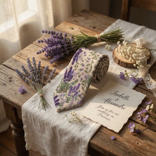 Elegante Lavendelblüten Krawatte