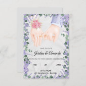 elegante Lavendelfelder laden Einladung (Vorne/Hinten)