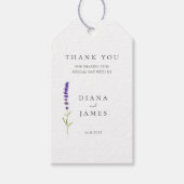 Elegante Lavendelhochzeit Geschenkanhänger (Vorderseite)