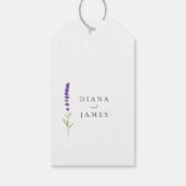 Elegante Lavendelhochzeit Geschenkanhänger (Rückseite)