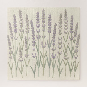 Elegante Lavendelstiele Sanftes Violett Botanisch Puzzle