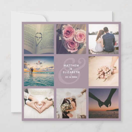 Elegante Lavender Ampersand Foto Collage Wedding Save The Date (Vorderseite)