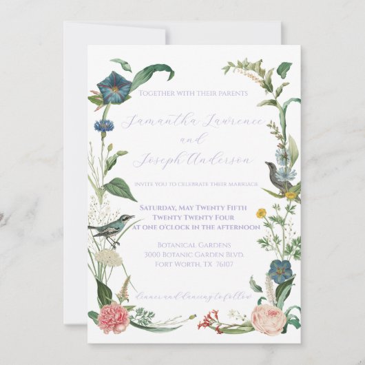 Elegante Lavender and Sage Green Garden Wedding Einladung (Vorderseite)