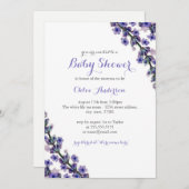 Elegante Lavender Baby Dusche Einladung (Vorne/Hinten)