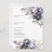 Elegante Lavender & Black Peonies Wedding Einladung (Vorderseite)
