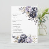 Elegante Lavender & Black Peonies Wedding Einladung (Stehend Vorderseite)