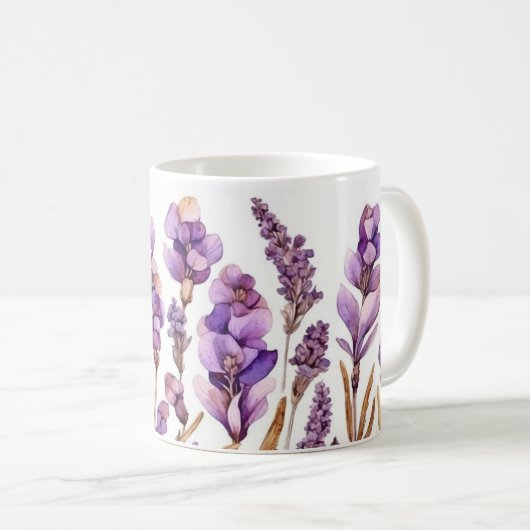 Elegante Lavender Bliss Keramik Tasse (VorderseiteRechts)
