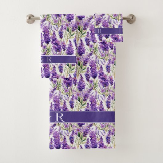 Elegante Lavender-Blume Badhandtuch Set (Insitu)