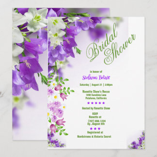 Elegante Lavender Blume Bridal Dusche Einladungen