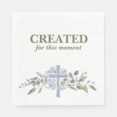 Elegante Lavender Blume & Cross Serviette (Vorderseite)