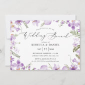 Elegante Lavender Blume Hochzeitsfeier Einladung (Vorderseite)