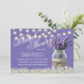Elegante Lavender Blume Mason Jar Brautparty Einladung (Stehend Vorderseite)