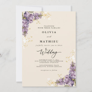 Elegante Lavender Botanical Garden Wedding Einladung