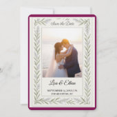 Elegante Lavender Botanical Save the Date Card (Vorderseite)