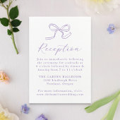 Elegante Lavender Bow Wedding Reception Begleitkarte