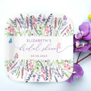 Elegante Lavender Brautparty Paper Teller