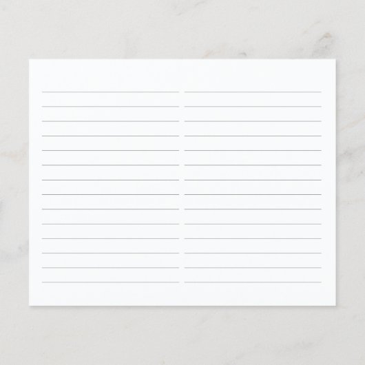 Elegante Lavender Brautparty Rezept Card (Rückseite)