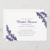 Elegante Lavender Bridal Dusche Einladung (Vorne/Hinten)