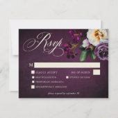 Elegante Lavender & Burgund Blumenzettel RSVP Karte (Vorderseite)