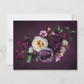 Elegante Lavender & Burgund Blumenzettel RSVP Karte (Rückseite)