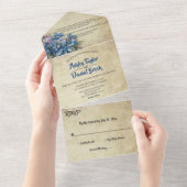 Elegante Lavender Country Floral Rustikale Hochzei All In One Einladung (Abreißen)