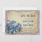Elegante Lavender Country Floral Rustikale Hochzei Save The Date (Vorderseite)