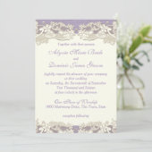 Elegante Lavender Country Wedding Einladung (Stehend Vorderseite)