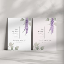 Elegante Lavender Eucalyptus-Blätter Save the Date