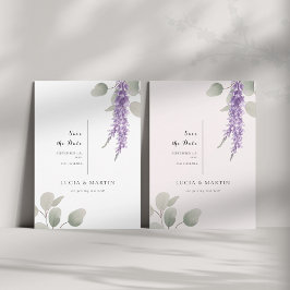 Elegante Lavender Eucalyptus-Blätter Save the Date Einladung