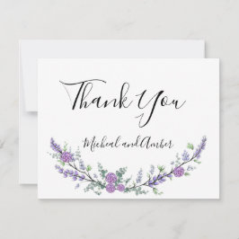 Elegante Lavender Eucalyptus lila Rose Dankeskarte