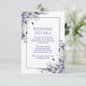 Elegante Lavender Eukalyptus Botanische Details Begleitkarte (Stehend Vorderseite)