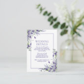 Elegante Lavender Eukalyptus Botanische Details Begleitkarte (Stehend Vorderseite)