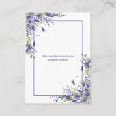 Elegante Lavender Eukalyptus Botanische Details Begleitkarte (Rückseite)