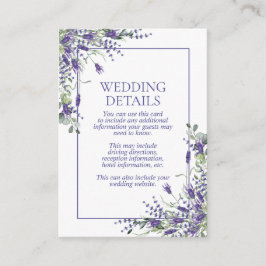 Elegante Lavender Eukalyptus Botanische Details Begleitkarte