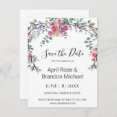 Elegante Lavender Eukalyptus pink Aquarellfarben R Save The Date (Vorne/Hinten)