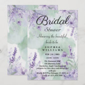 Elegante Lavender Floral Bridal Dusche Einladung (Vorne/Hinten)