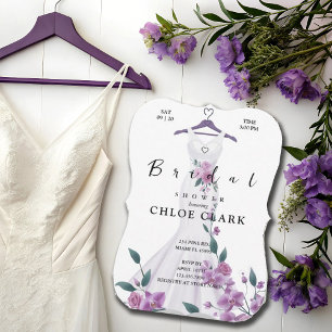 Elegante Lavender Floral Dress Wedding Einladung