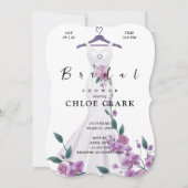 Elegante Lavender Floral Dress Wedding Einladung (Vorderseite)