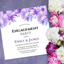 Elegante Lavender Floral Engagement Party Einladung