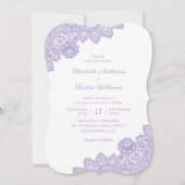 Elegante Lavender Floral Lace Wedding Einladung (Vorderseite)