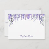 Elegante Lavender Floral Lila Quinceañera Dankeskarte (Rückseite)