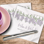 Elegante Lavender Floral Personalisiert Wedding Serviette