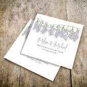 Elegante Lavender Floral Personalisiert Wedding Serviette