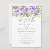 Elegante Lavender Floral Rose Hochzeit Vow Erneuer Einladung (Vorderseite)