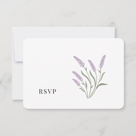 Elegante Lavender Floral RSVP Card (Rückseite)