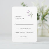Elegante Lavender Floral RSVP Card Karte (Stehend Vorderseite)