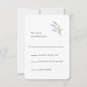 Elegante Lavender Floral RSVP Card Karte (Vorderseite)